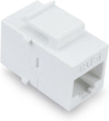 White Cat6 Keystone RJ45 Couplers 10 Pack U3998