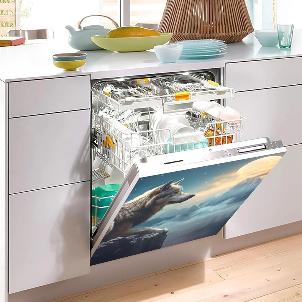 Magnetic Dishwasher Stickers Night Wolf Pattern 23in W x 26in H H117738