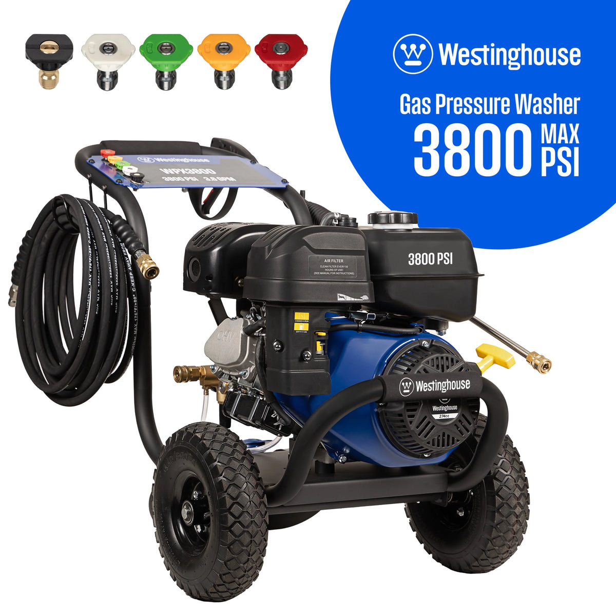 3200-PSI 2.5-GPM Gas Pressure Washer with 5 Nozzles J990