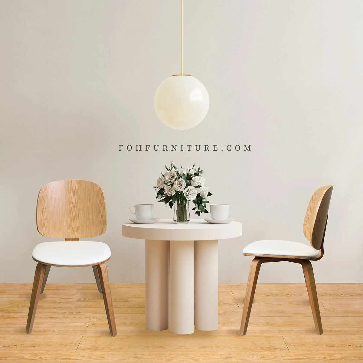 Set of 2 Wooden Dining Chair with Cushion T422