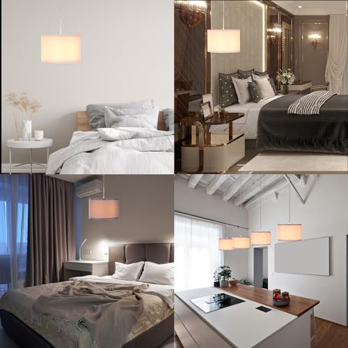 15Ft Rope Cord Hanging Lamp Fixture with On/Off Switch, White G504