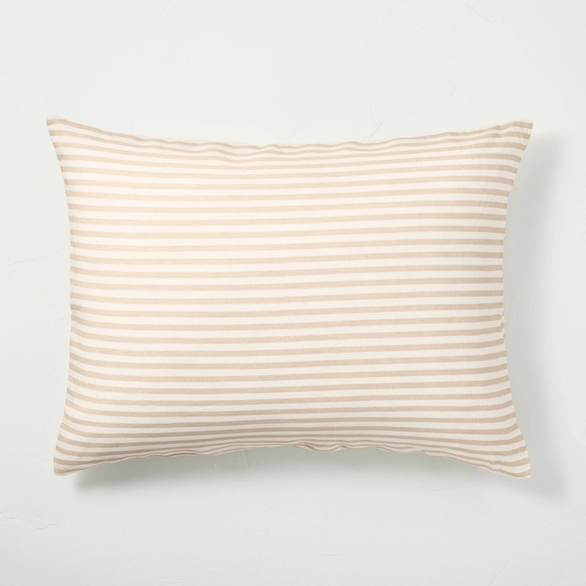 White/Natural Stripe Linen Duvet & Sham Set N335