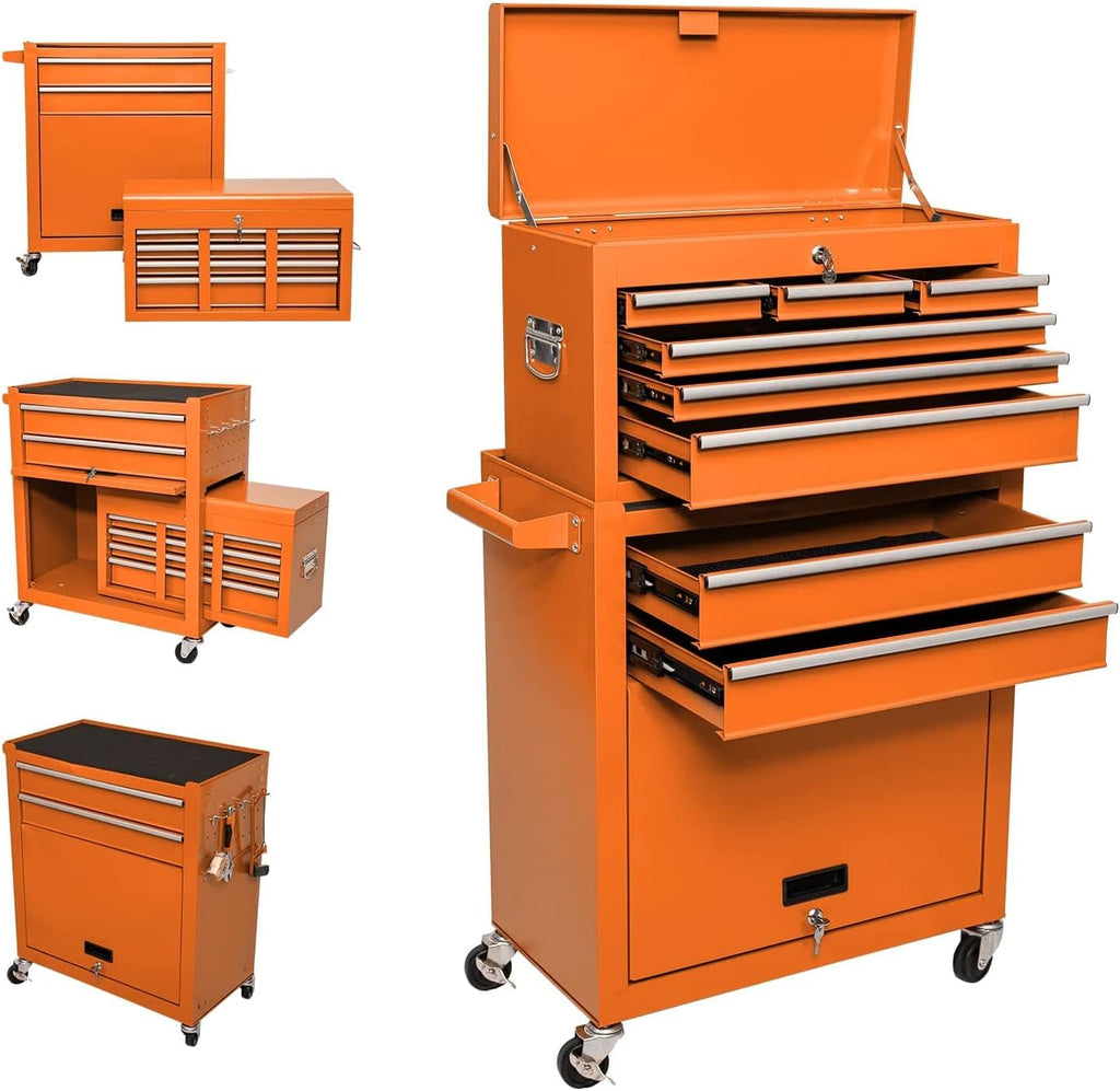Blue 8-Drawer Rolling Tool Chest with Wheels Y883