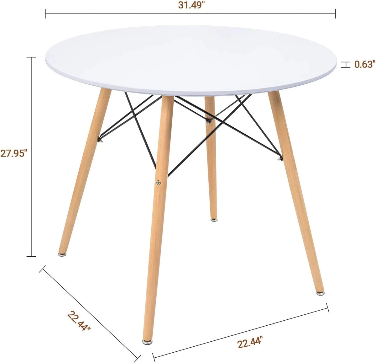 White Round Dining Table 32" Pedestal V578