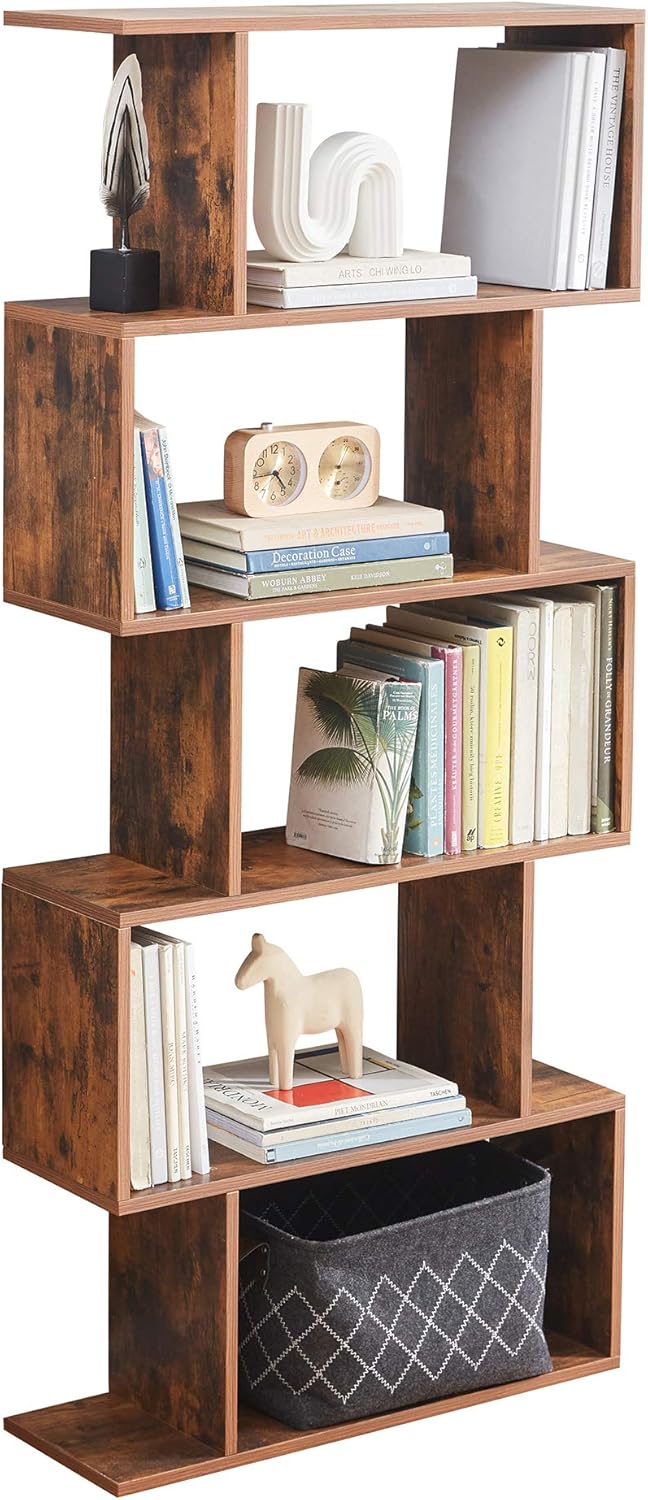 White 5-Tier Wood Bookcase N904353
