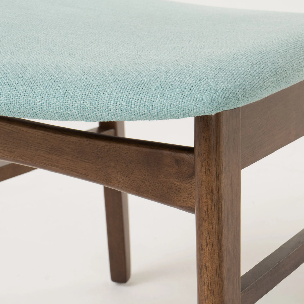 Mint Fabric Walnut Finish Dining Chair, Set of 2 X1107