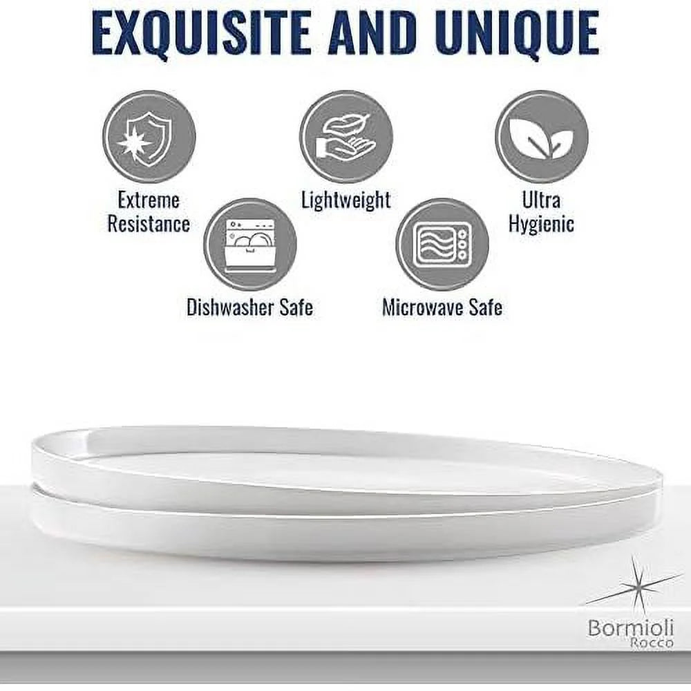 Set Of 6 Tempered Opal Glass Dinner Plates K98733