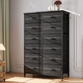 12 Drawer Fabric Dresser with Steel Frame and Wooden Top O1586
