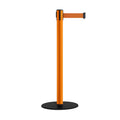 Orange Steel Base Retractable Belt Stanchion, 11 ft. Belt N6343