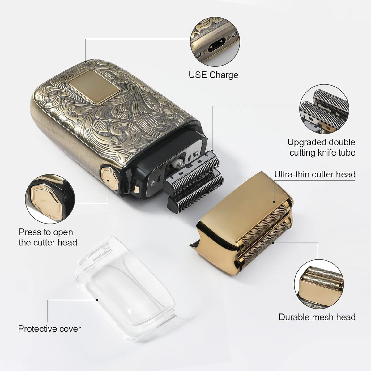 Beard Trimmer Electric Razor Cordless Hair Clippers 7 in 1 Beard Grooming Kit Q83453
