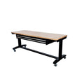 Adjustable Height Workbench Table with 2 Drawers in Black B4854