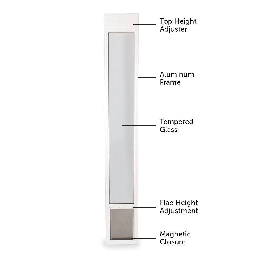 White Aluminum Frame Sliding Glass Pet Door Panel B9021
