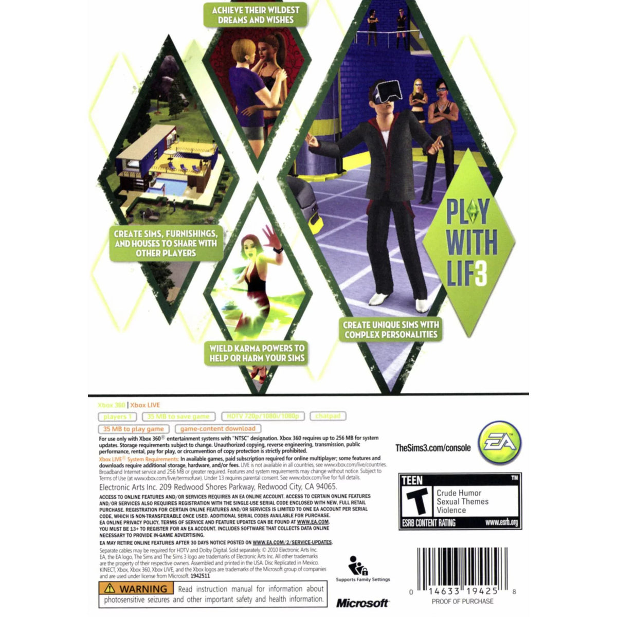 Sims 3 Xbox 360 B670689