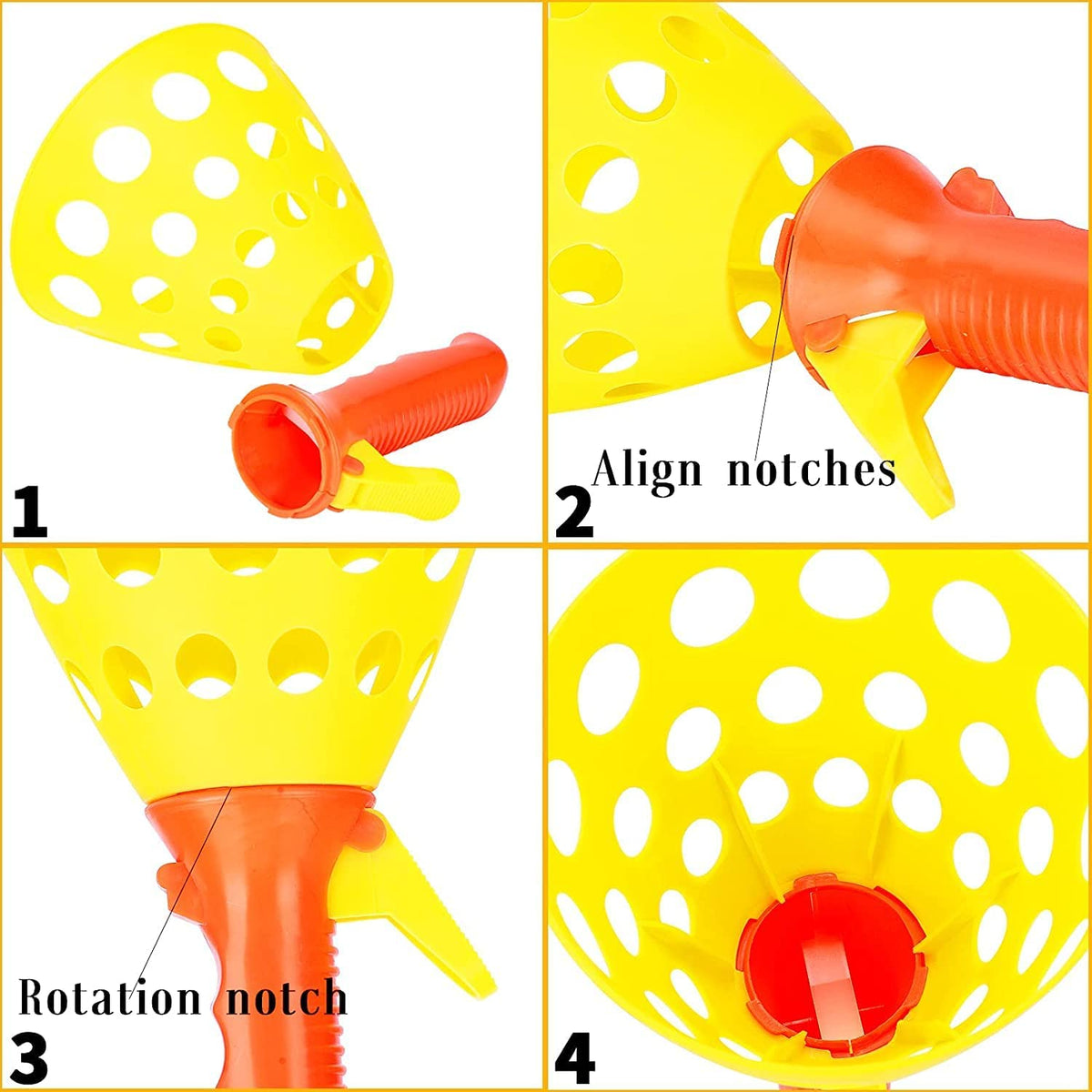 Pop Catch Ball Game with 4 Catch Launcher Baskets and 6 Balls E9741