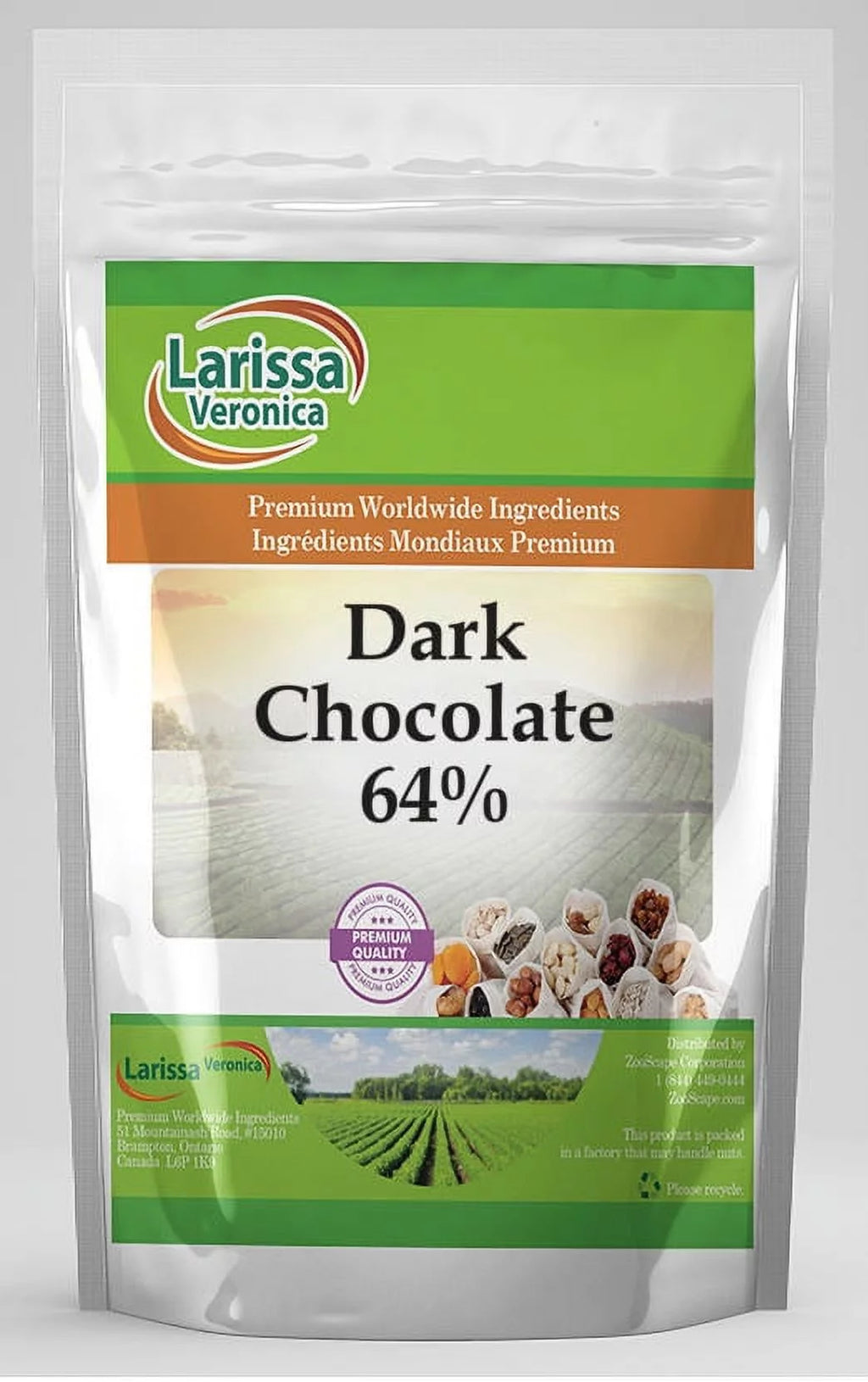 Dark Chocolate 64% Feves 8 oz R762816
