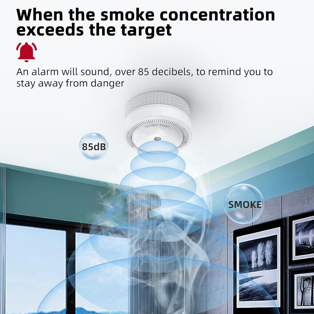 10-Year Battery Operated Photoelectric Smoke Detector 4 Pack K471144