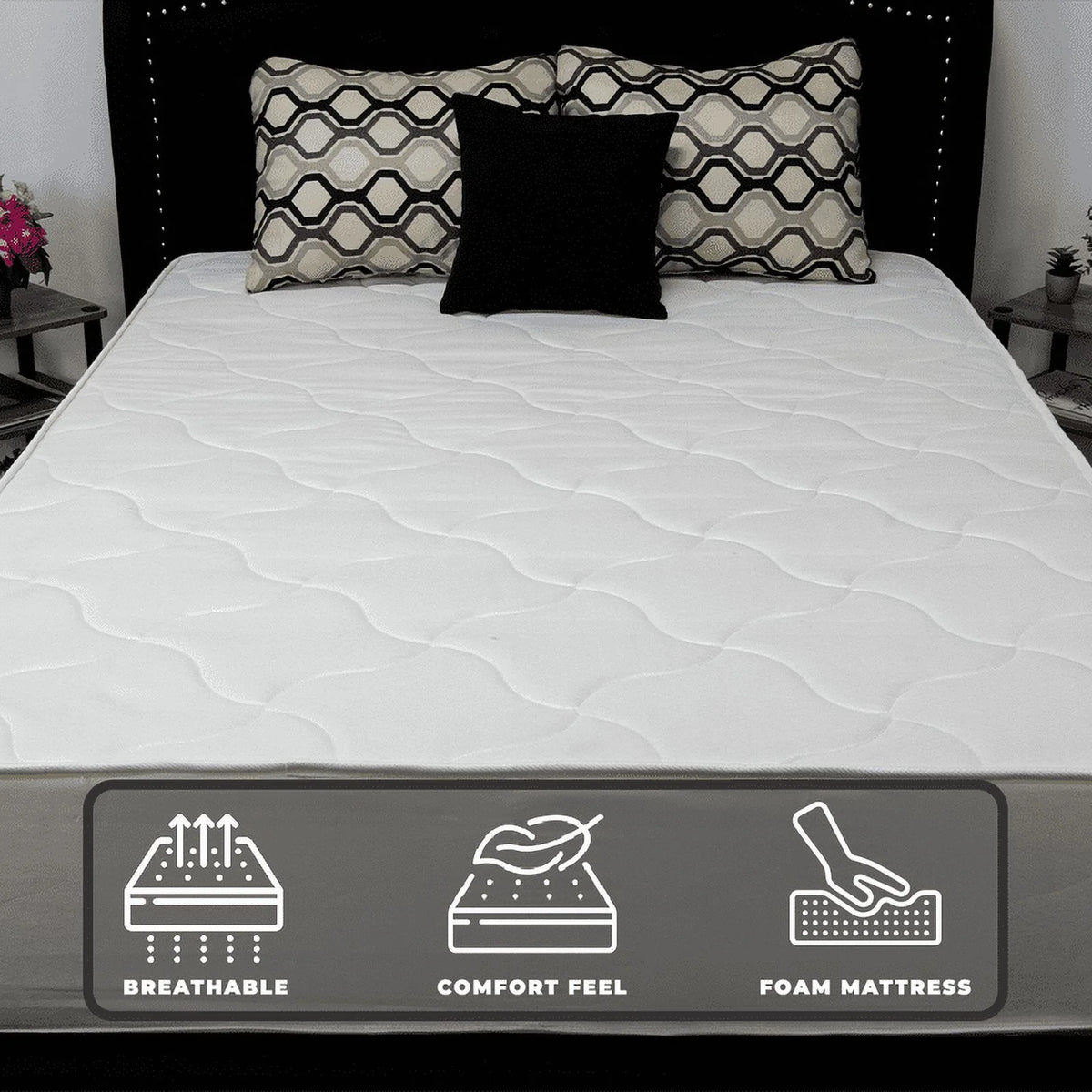 6 Inch Medium Firm Euro Top Foam Mattress J1381