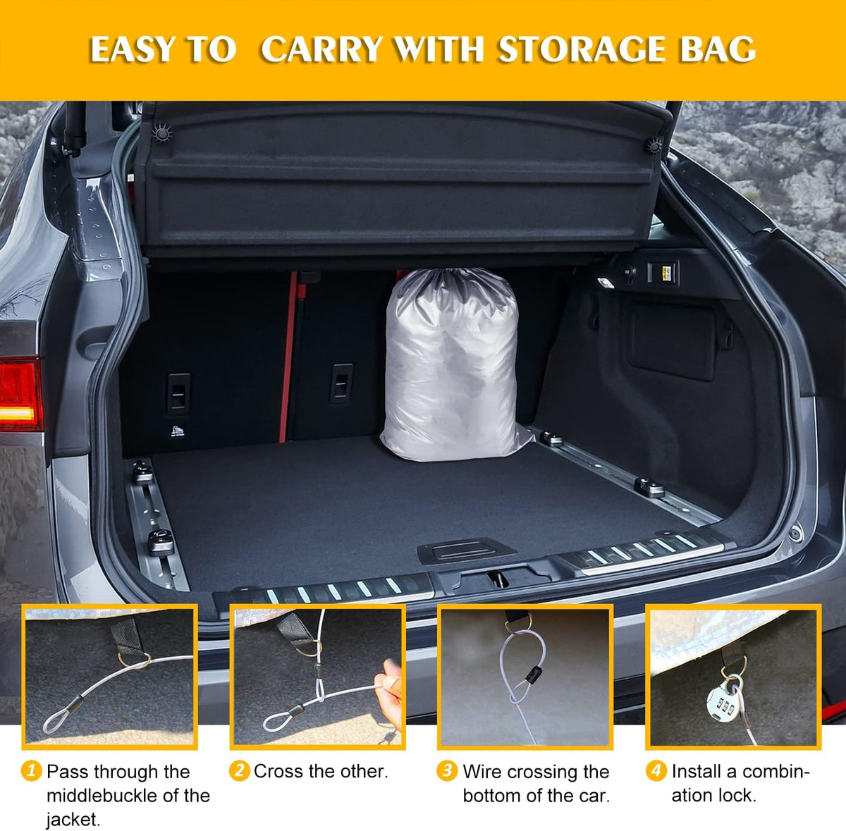 6 Layers Waterproof SUV Car Cover with Zipper T578512