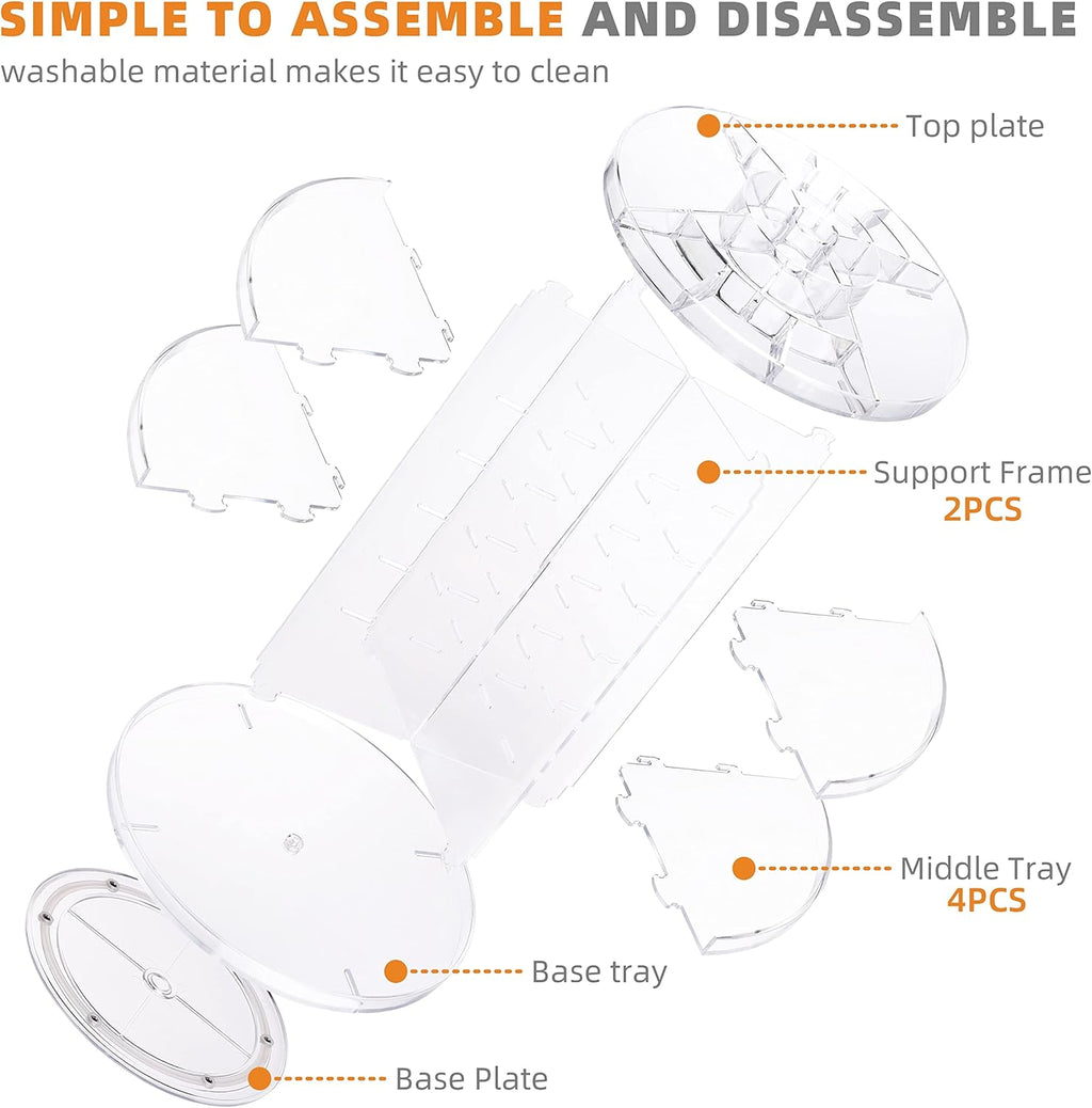 Clear Transparent 8 Layers Spinning Makeup Organizer O817579