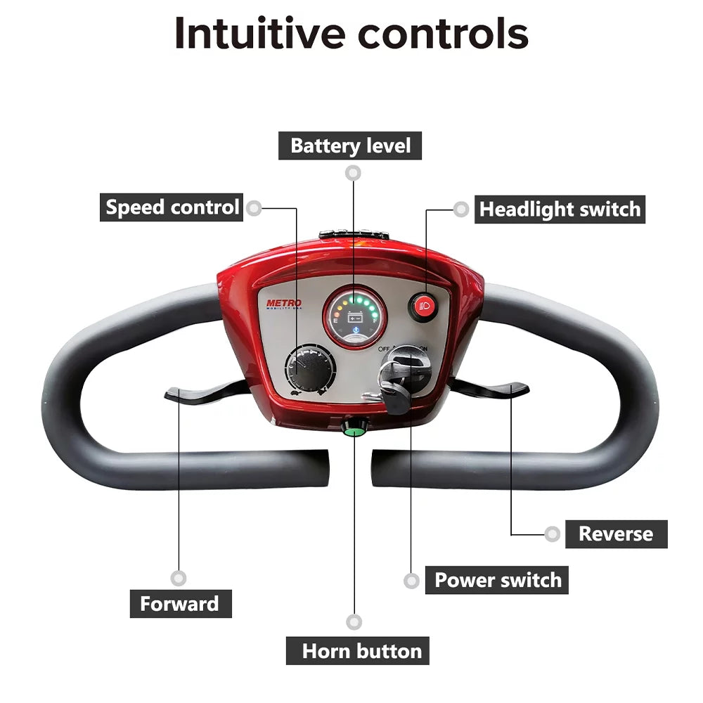 Heavy Duty 4 Wheel Electric Scooter with Swivel Seat B2230