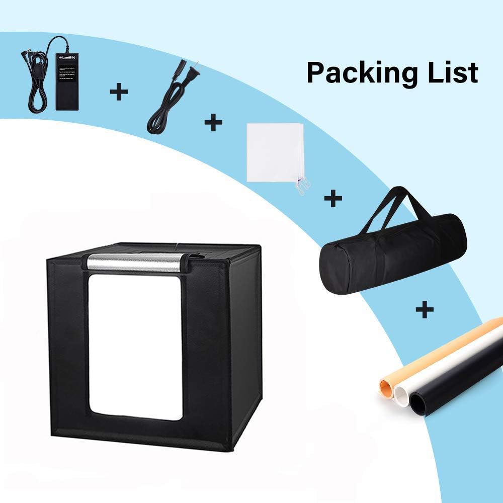 Portable Foldable 32 x 32 Inch Photo Studio Light Box with LED Lights and 3 Color Backdrops G4828