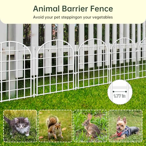 32.5 ft x 22 in 30 Panels Arched No Dig Metal Garden Fence C79626