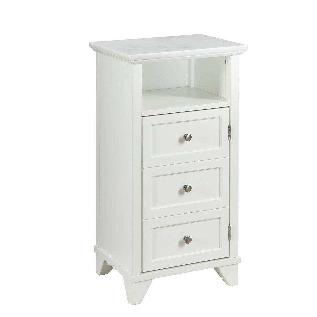 1 Cubby Wooden Cabinet with Marble Top A60471
