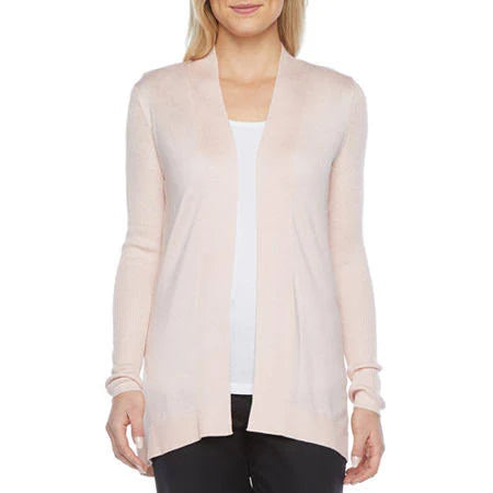 Pink Long Sleeve Open Front Cardigan S54533