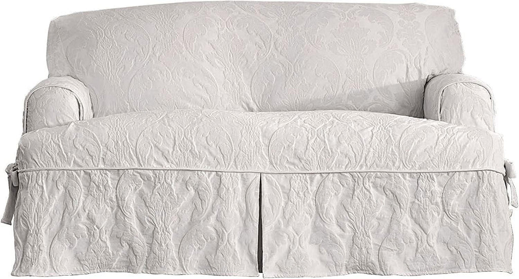 White T-Cushion Sofa Slipcover A928