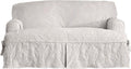 White T-Cushion Sofa Slipcover A928
