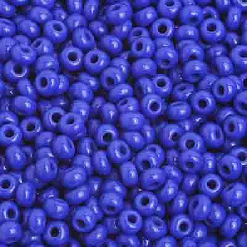 Czech Glass Seed Beads 8/0 Opaque Medium Royal Blue Y93094