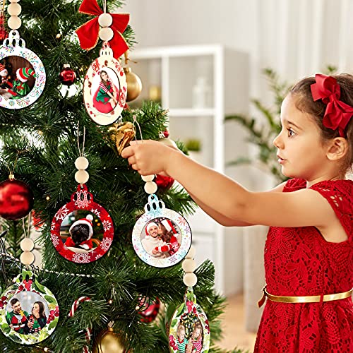 24 Pcs Christmas Photo Ornament Wooden Picture Frames H611853
