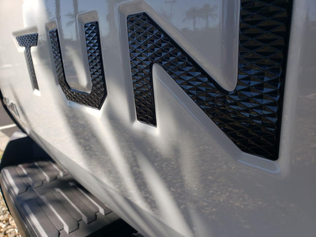 Chrome and Black Tailgate Letter Inserts X750