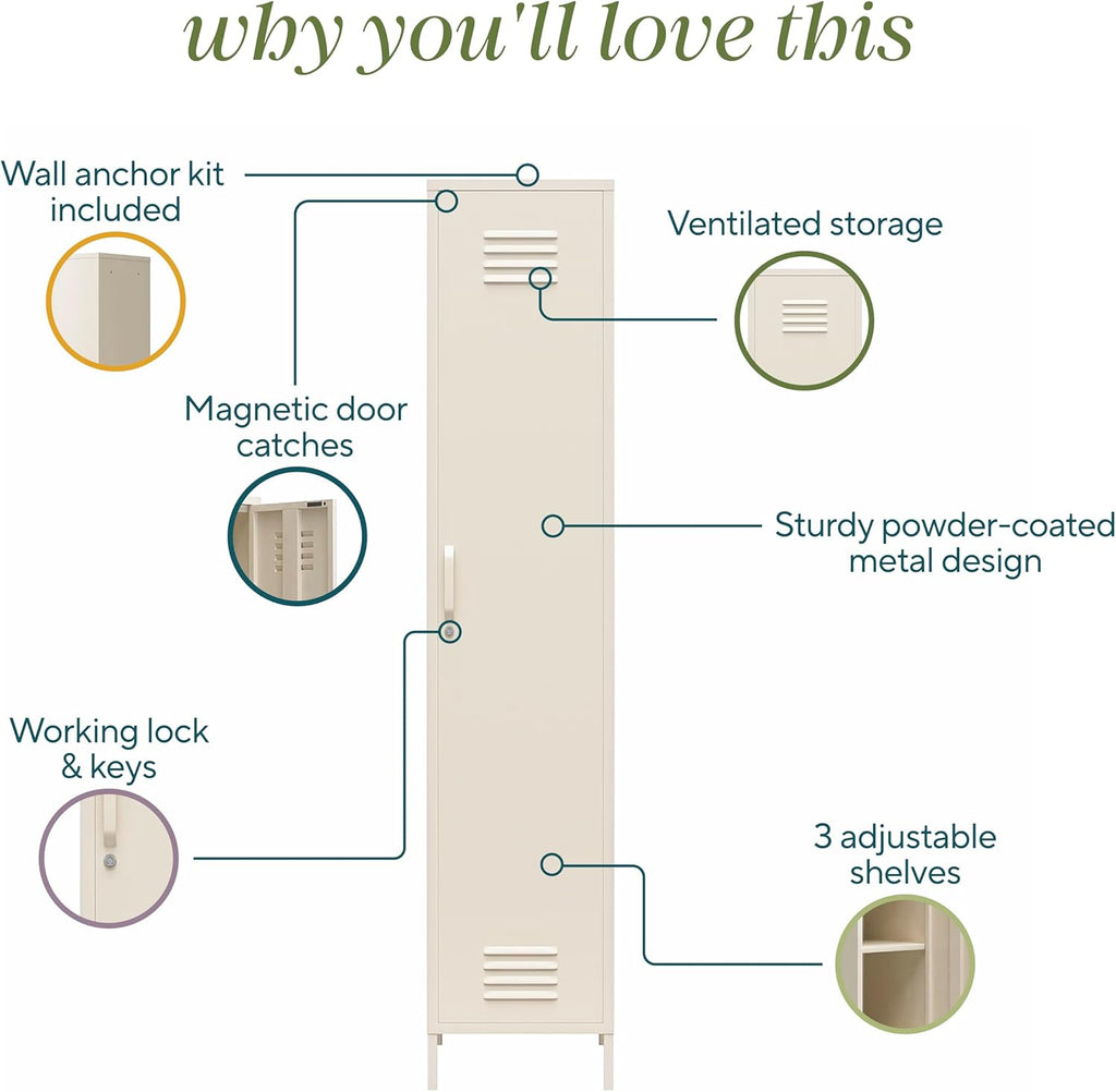 Parchment Metal Storage Cabinet V3948