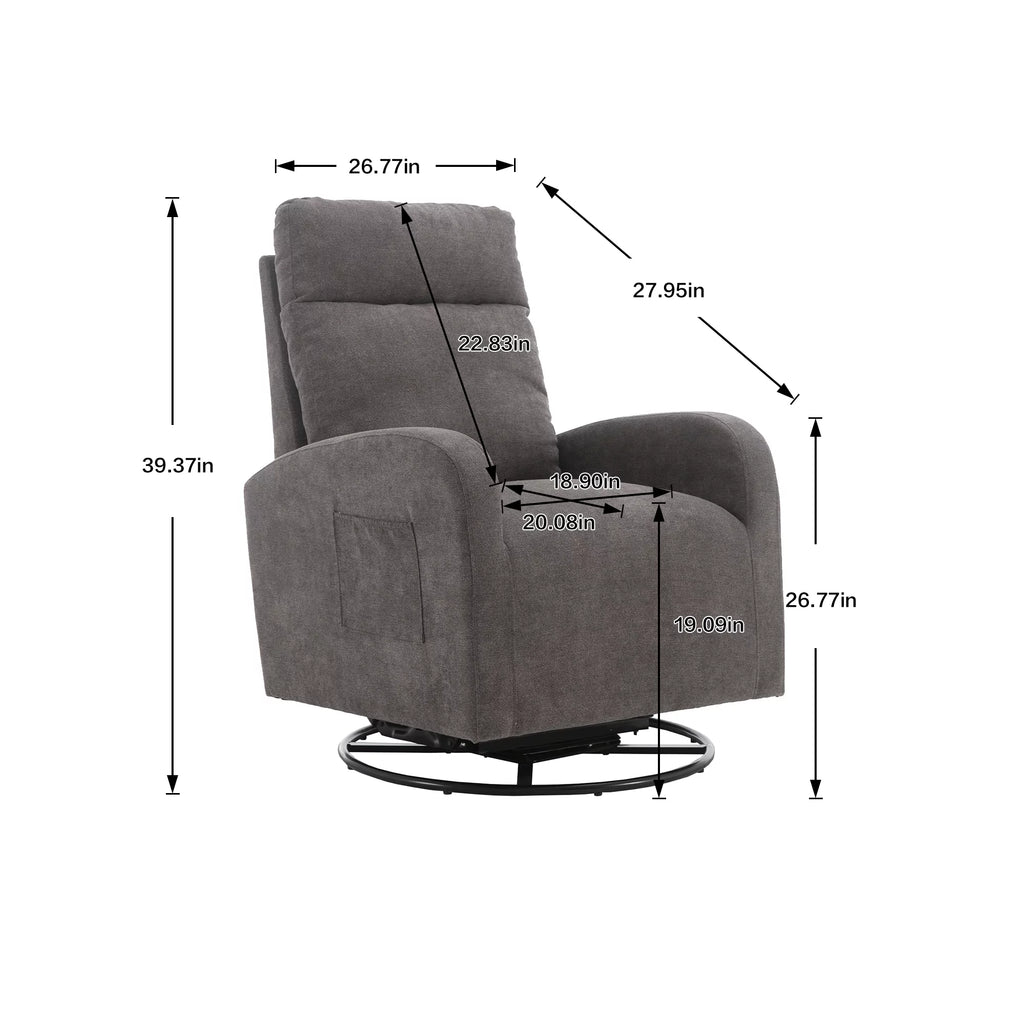 Upholstered Recliner and Swivel Glider Rocking Chair C5894