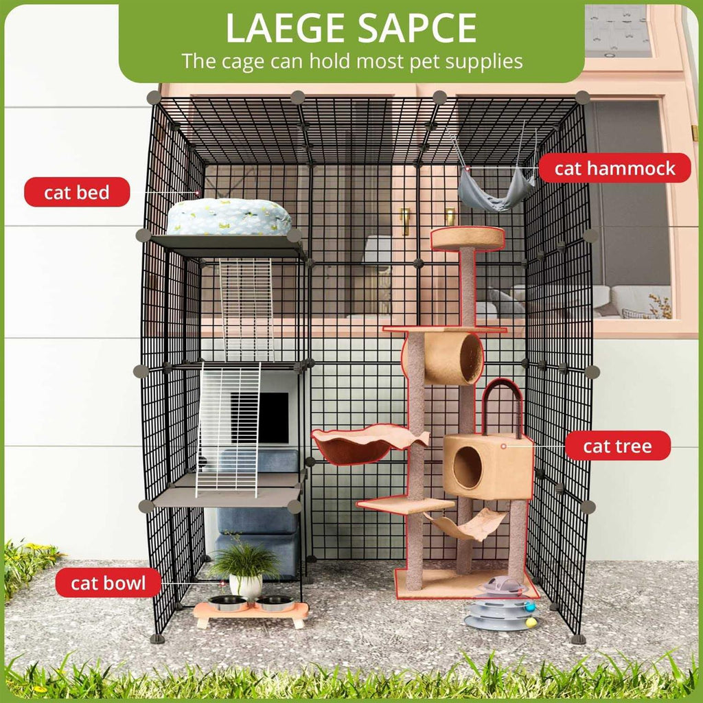 Outdoor Cat House Enclosure with Large Enter Door N25945