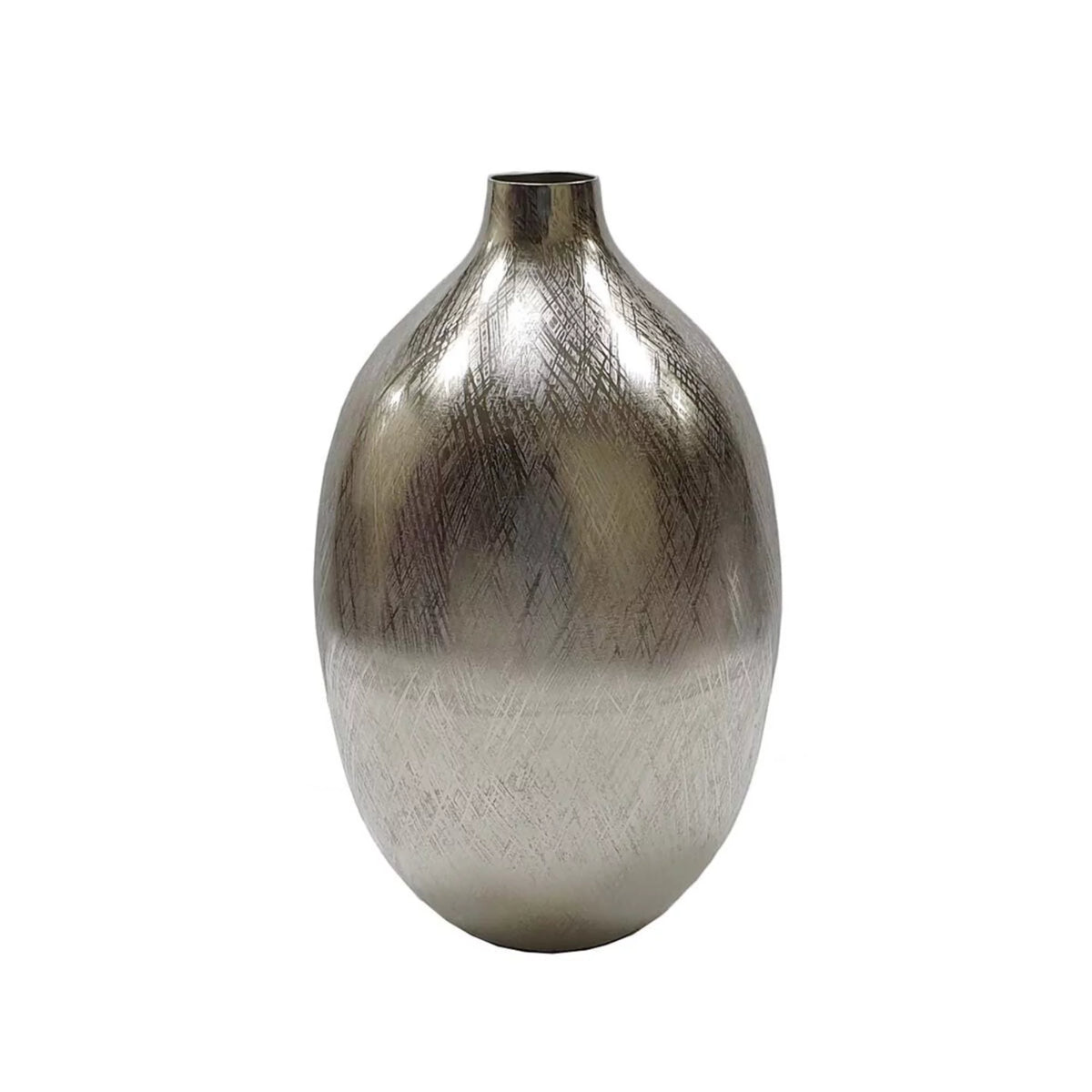 13.75" Silver Contemporary Decorative Vase N90238