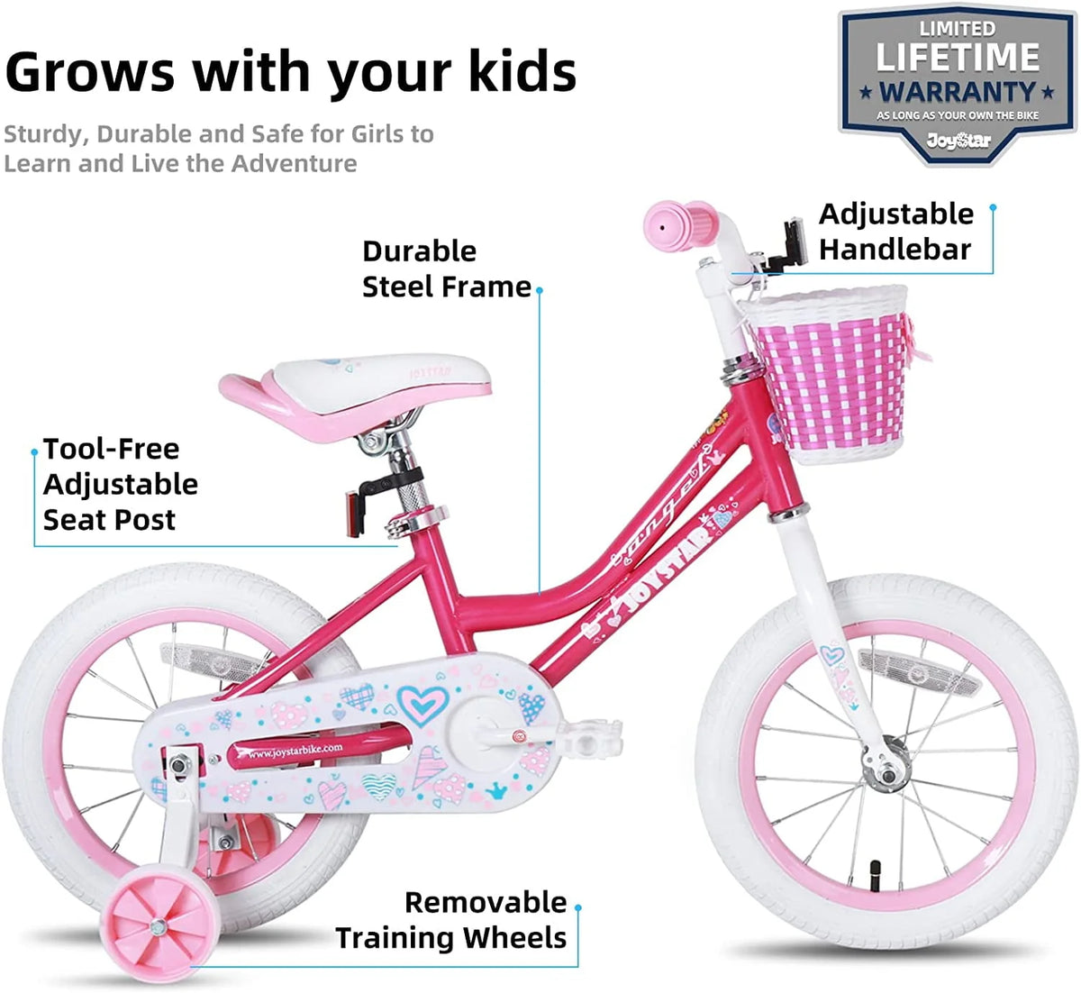 16 Inch Kids Bike with Training Wheels, Blue X61587