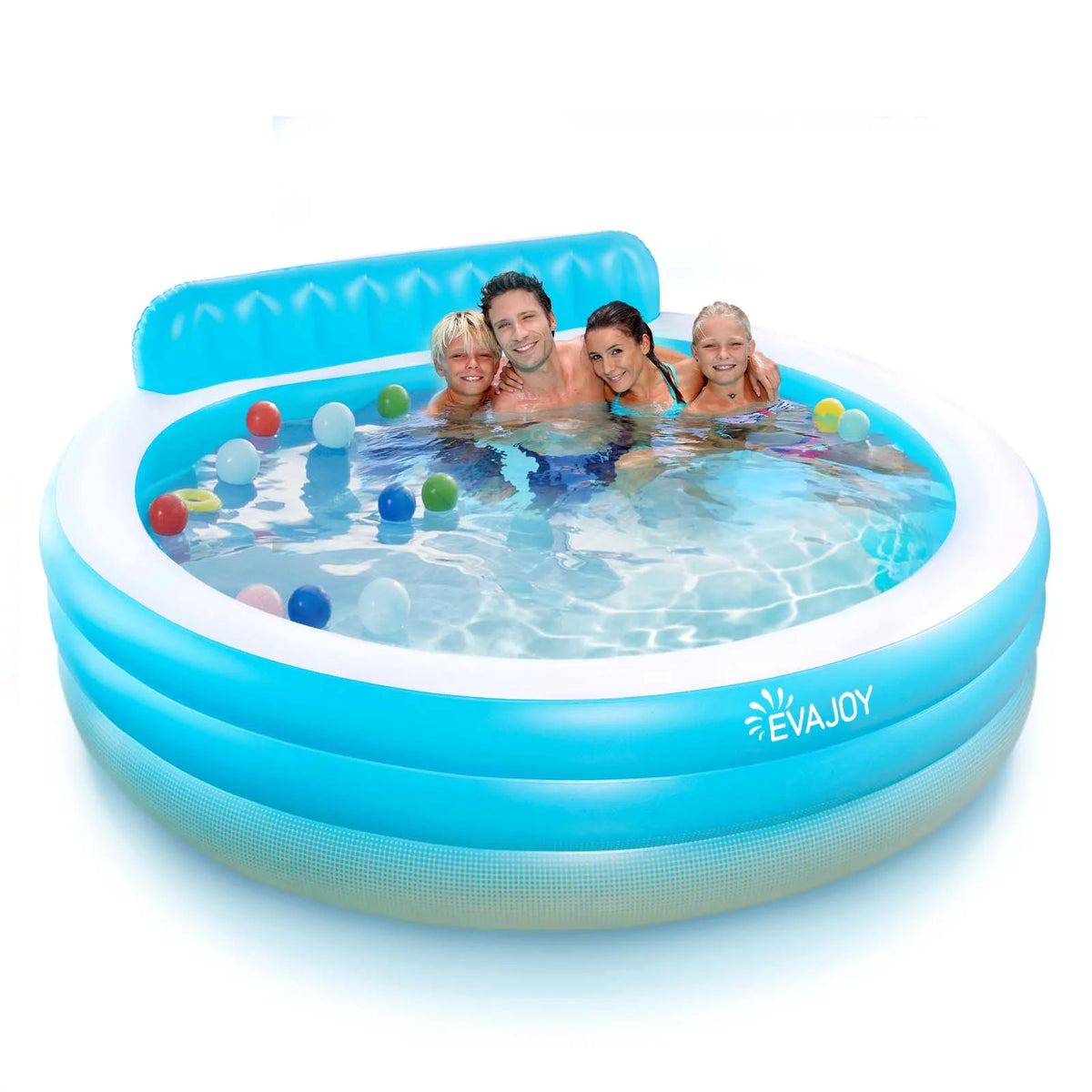 Inflatable Pool with Seat 7.33 x 7.11 x 2.5 ft N768