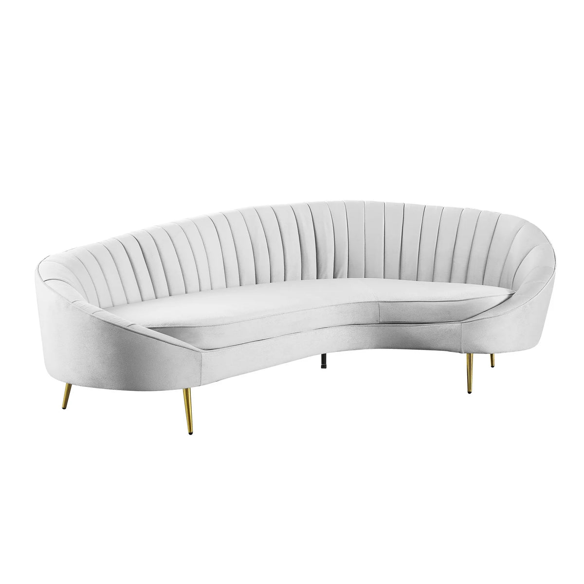 Modern Chaise-Style Sofa with Stain Resistant Fabric D15231