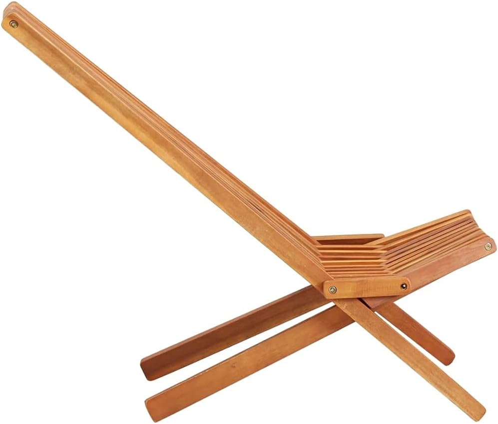 Solid Acacia Wood Folding Outdoor Lounge Chair O59657