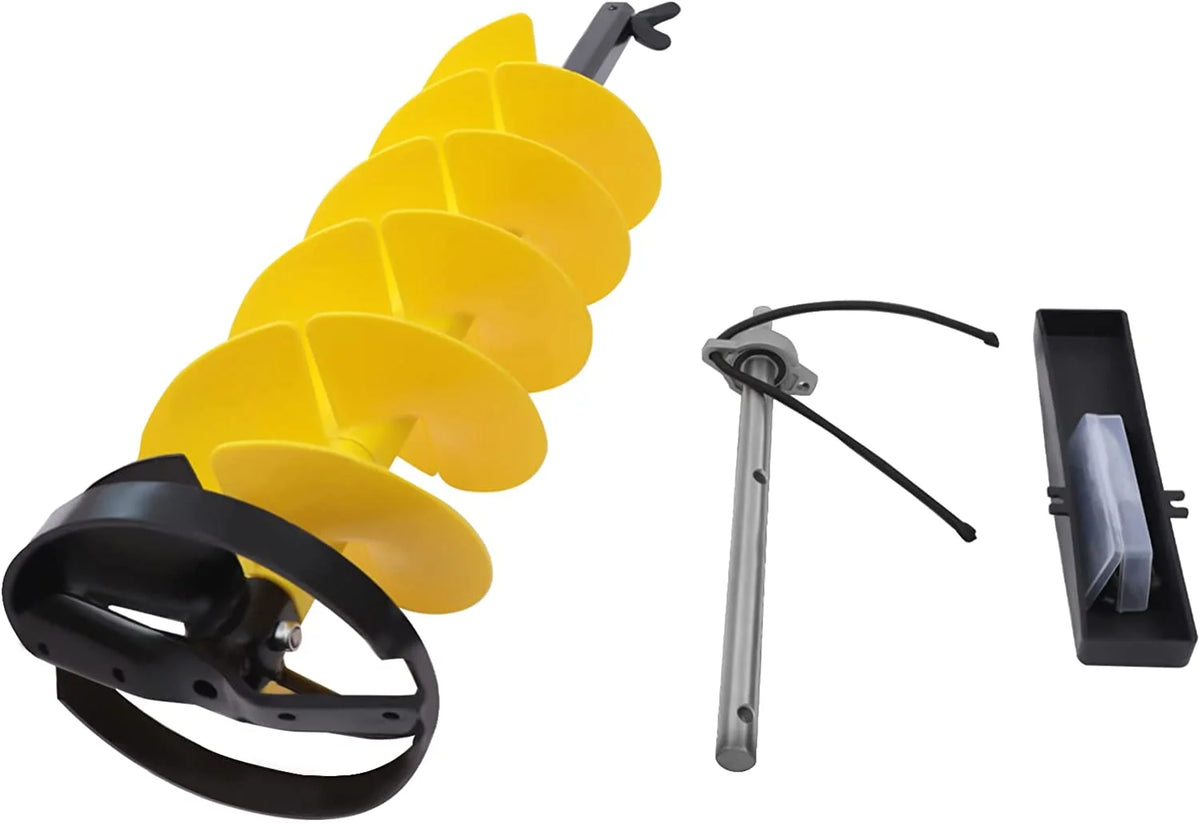 Ice Drill Auger, Cordless Nylon Ice Drill Bit with Centering Blade, 8" Ice Drill Bit with Bit Adapter and Top Plate O12001