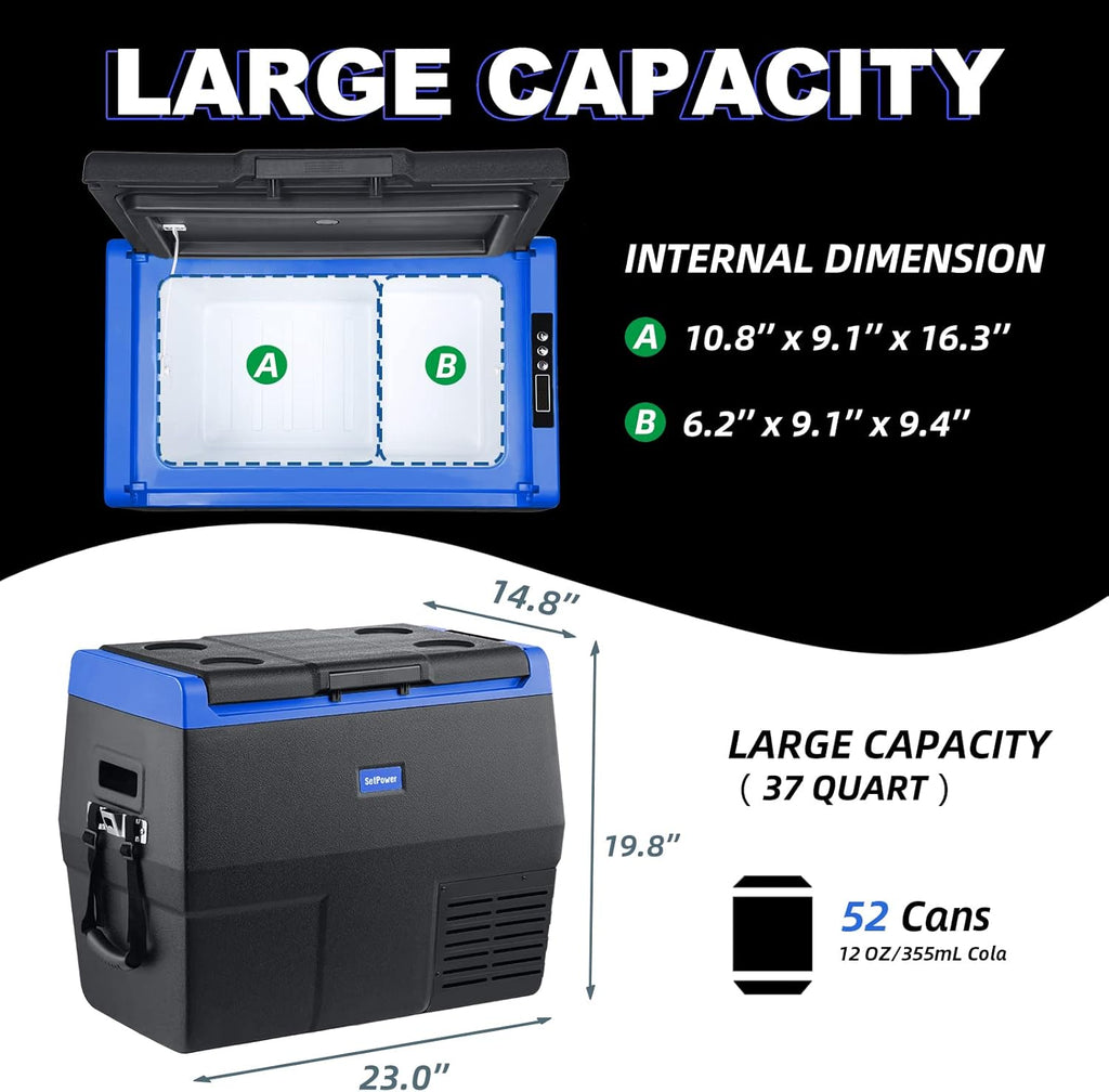 12 Volt Portable Car Refrigerator Freezer with Wheels P332383