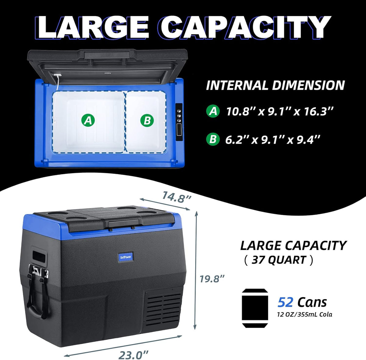 12 Volt Portable Car Refrigerator Freezer with Wheels P332383