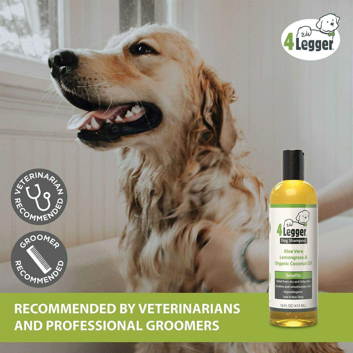 Certified Organic Hypoallergenic Dog Shampoo with Aloe and Lemongrass L84472