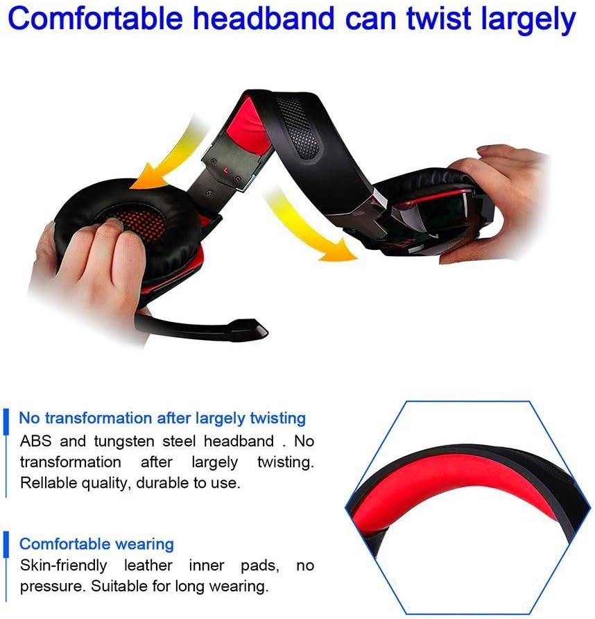 Comfortable 3.5mm Stereo Over-Ear Headphone Headband with LED Lighting O83890