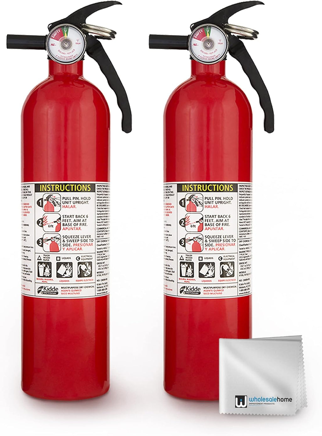 2 Pack Red Multipurpose Fire Extinguishers T8053
