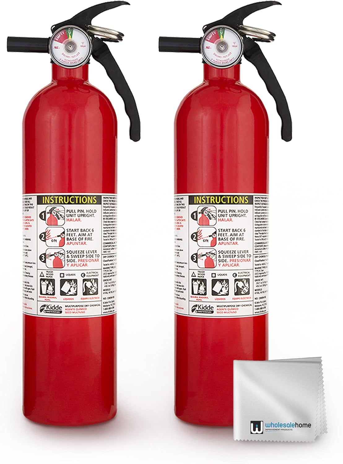 2 Pack Red Multipurpose Fire Extinguishers T8053