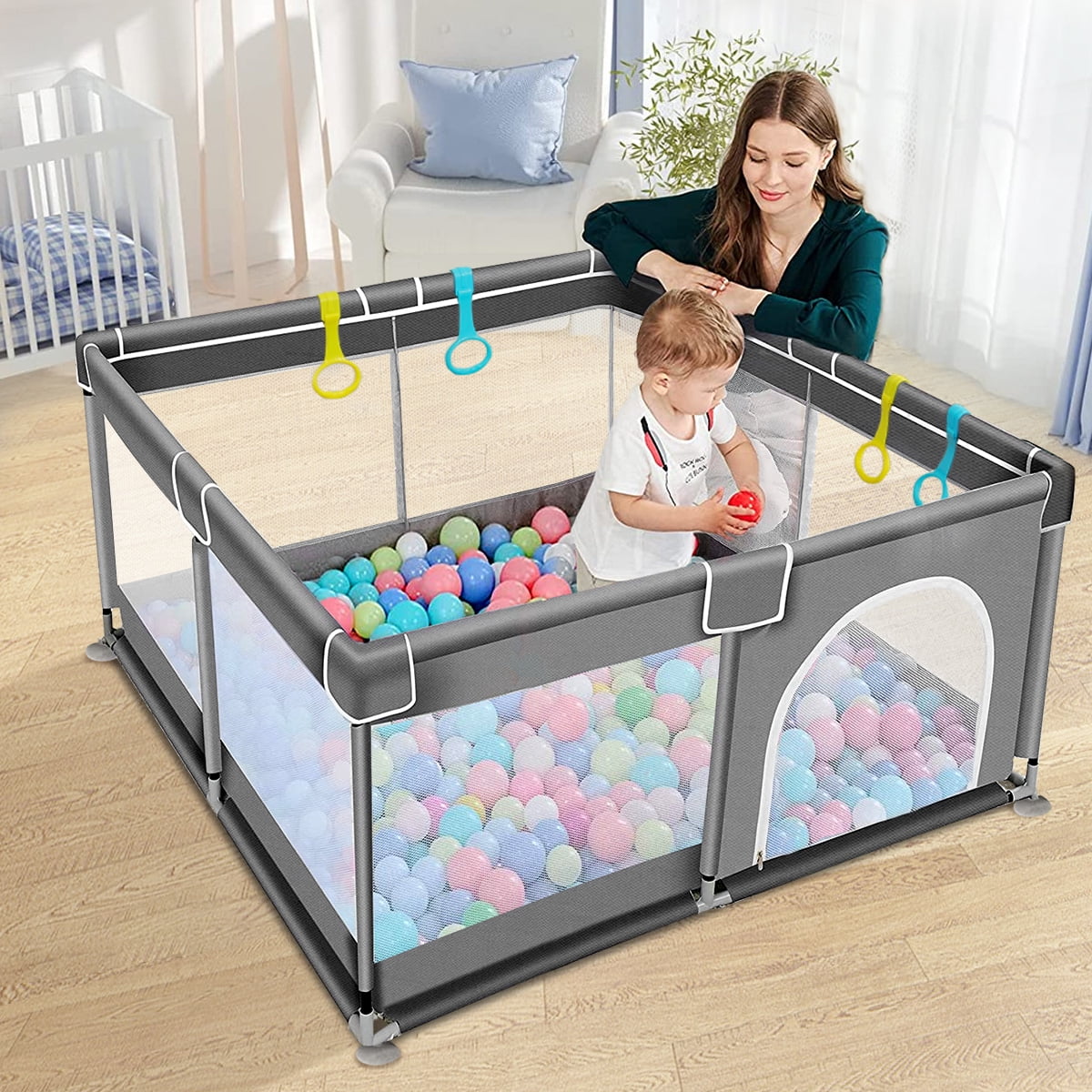 Portable Soft Mesh Baby Playpen H78396