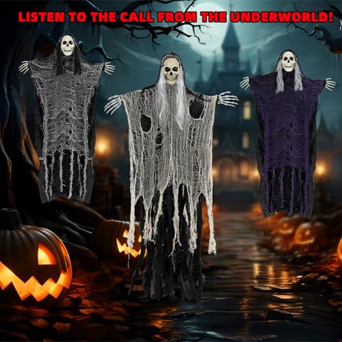 Halloween Hanging Ghosts Grim Reaper Skeleton Decorations A62188